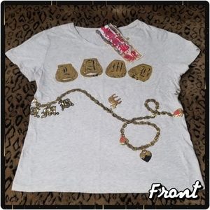 L.A.M.B. Charm crew tee XL Heather Grey